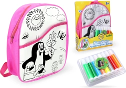 Izkrāsojams rozā mugursoma ar Kurmīti, 30 cm un 8 flomāsteri