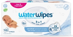 WaterWipes 3-in-1 wet wipes for newborns and children, 9 × 60 pcs