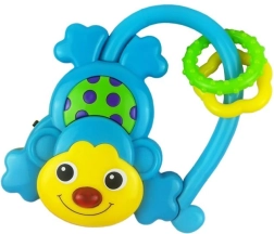 Bērnu grabulītis ar skaņu Baby Mix pērtiķītis, zils