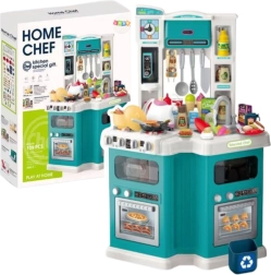 Large Kids’ Play Kitchen Home Chef with Sounds and Lights, 109 Accessories