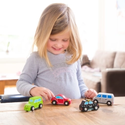 Set of Wooden Toy Cars for Kids - 4 Pieces