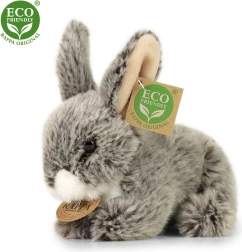 Plīša trusis tumši pelēks guļošs 17 cm, ECO friendly
