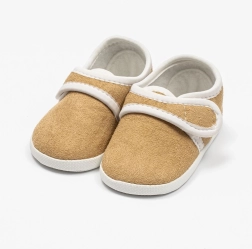 Bērnu zamšādas tipa čībiņas New Baby brūnas 0–3 mēneši