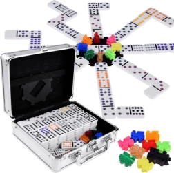 Domino un Mexican Train komplekts metāla koferī