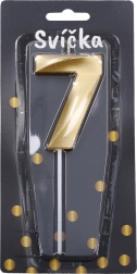Ballīšu svece cipars 7 zelta