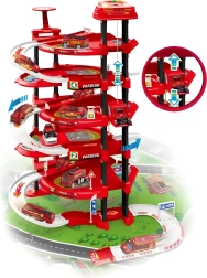 XXL ugunsdzēsēju stāvvietas garāža ar 5 stāviem un pilsētas paklāju, 82 detaļas