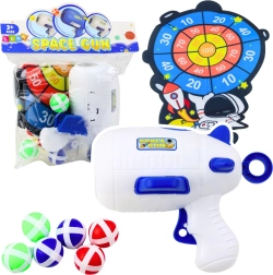 Prasmju spēle Kosmiskā šaušana ar pistoli un bumbiņām ar lipekli