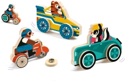 Djeco koka transportlīdzekļi ar spiedpogām