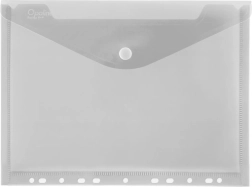 Caurspīdīga A4 aploksne ar spiedpogu un eurocaurumiem Opaline