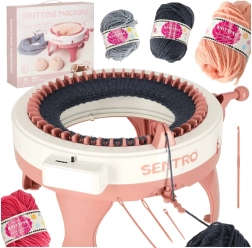 Apaļš adīšanas mašīna ar 48 adatām un dziju – komplekts bērniem un iesācējiem