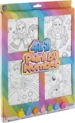 Krāsošana pēc skaitļiem 4-vienā meitenēm – radošā komplekts