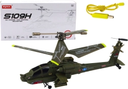 RC helikopters Apache SYMA S109H haki