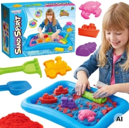 Woopie komplekts ar kinētiskajām smiltīm un piepūšamu smilšu kasti