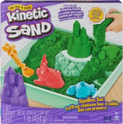 Kinetic Sand – zaļš galda kinētisko smilšu komplekts ar paplāti