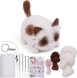 Radošuma komplekts sausajai filcēšanai – brūnbalts runcītis