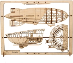 Ugears 3D puzle Zeppelin 2,5D – koka mehāniskais modelis, 49 detaļas