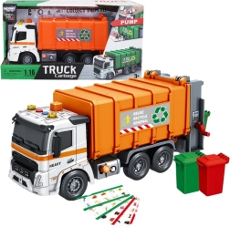 Interaktīvā atkritumu savākšanas mašīna Woopie ar skaņas un gaismas efektiem mērogā 1:16