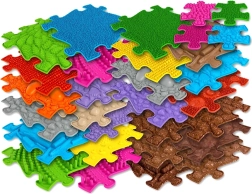 Woopie ortopēdiskais sensomotorais paklājiņš Royal Puzzle, 26 detaļas + 4 mazas