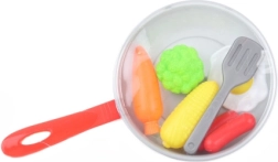 Plastmasas panna ar ēdienu un piederumiem bērniem