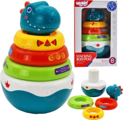 Woopie bērnu sensorā rotaļlieta Dino kaudzīte zīdaiņiem