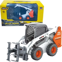 Metāla riteņu iekrāvējs ar satvērēju 1:50 balts