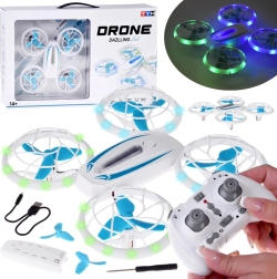 LED mini drons ar propelleru aizsardzību un akrobātiku ar tālvadības pulti