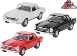 Metāla modelis MERCEDES-BENZ 230 SL 1963 Welly 1:34–39 ar atveramām durvīm un pull-back piedziņu