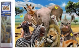 Dimanta gleznošana Safari selfijs 30 × 40 cm