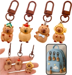 Mini kapibaru piekariņu komplekts atslēgām un mugursomai – 4 gab.