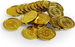 Plastmasas zelta monētas spēlēm, 24 gab.