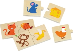 VIGA koka puzle Pabaro dzīvnieciņu – ko ēd dzīvnieki, 24 gabali