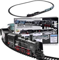 Electric Railway with Locomotive and Cars