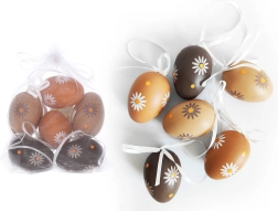 Dekoratīvas plastmasas krāsotas olas 6 cm, 6 gab.