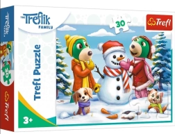 Puzle Trefl Trefliku ģimene: Ziemas izpriecas, 30 gabaliņi