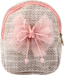 Children's backpack with bow and bunny pink