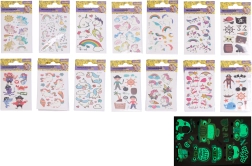 Tumšajā laikā spīdošas tetovējumu uzlīmes 6 × 10,5 cm – vienradži un pirāti (mikss)