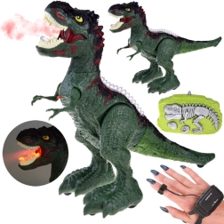 RC dinozaurs, vadāms ar žestiem un tālvadības pulti, gaismas, skaņas un tvaiks – Zaļā