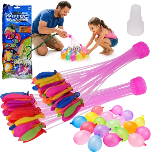 Quick-Fill Water Balloons (74 pcs) with Garden Hose Adapter