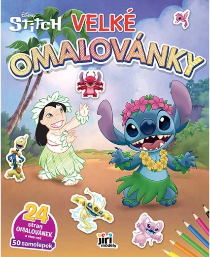 Lielas krāsojamās grāmatas Lilo & Stitch ar uzlīmēm