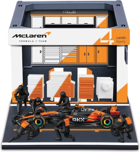 Bburago Formula Racing F1 pit pass komplekts McLaren Team MCL39 2025 Lando Norris 1:43
