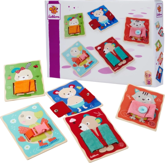 Koka izglītojoša spēle – dzīvnieku ģērbšanas dēlīši EICHHORN