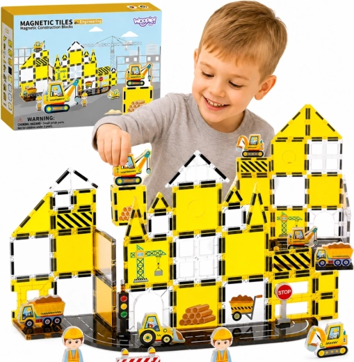 Woopie Construction Site STEAM Magnetic Building Set, 47 Pieces