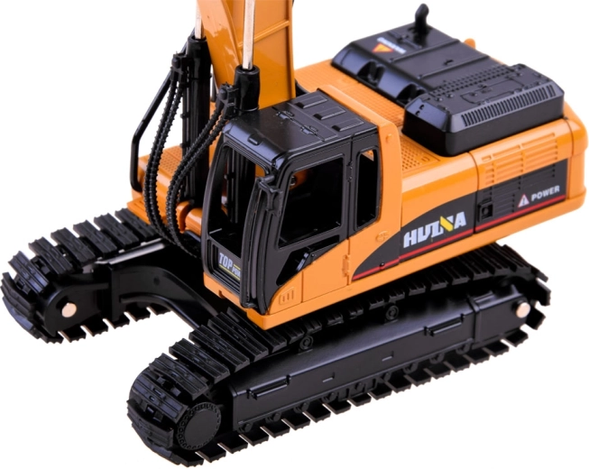 Realistic tracked excavator with rotating cab