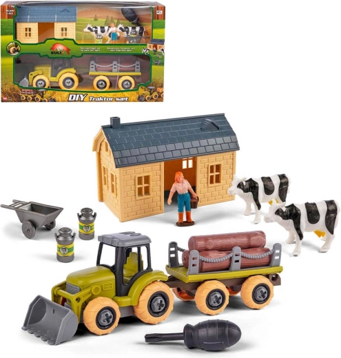 Farm assembly set – screw-together tractor with trailer and accessories