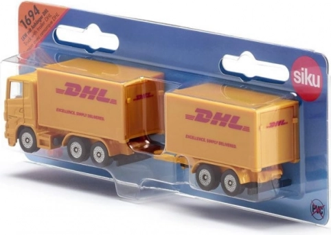 Metāla kravas auto modelis ar DHL piekabi SIKU