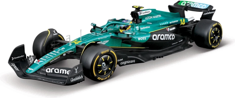 Bburago Aston Martin AMR25 2025 #14 Fernando Alonso – F1 modelis 1:24 akrila kastē
