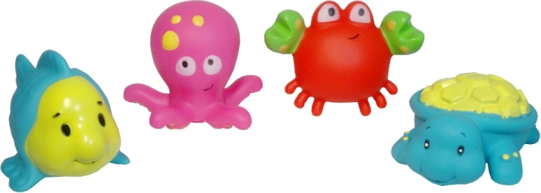 Squeaky bath animals for toddlers