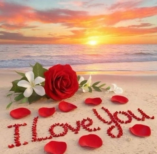 Dimanta mozaīka Pludmale I Love You