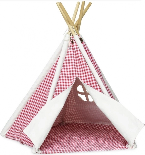 Mini tīpī lellēm – rūtainais