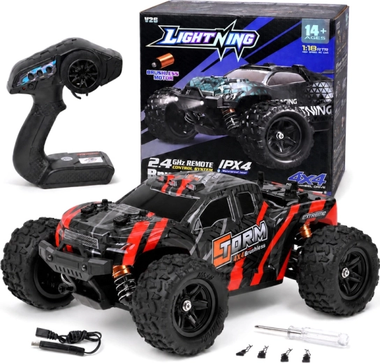 Apvidus RC bagijs 4x4 2,4 GHz ar bezsuku motoru, mērogs 1:18 - 1 gab.